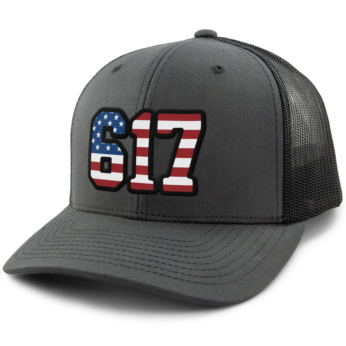 Boston 617 Stars & Stripes snapback trucker in alternate colorway — July 4th boston gift