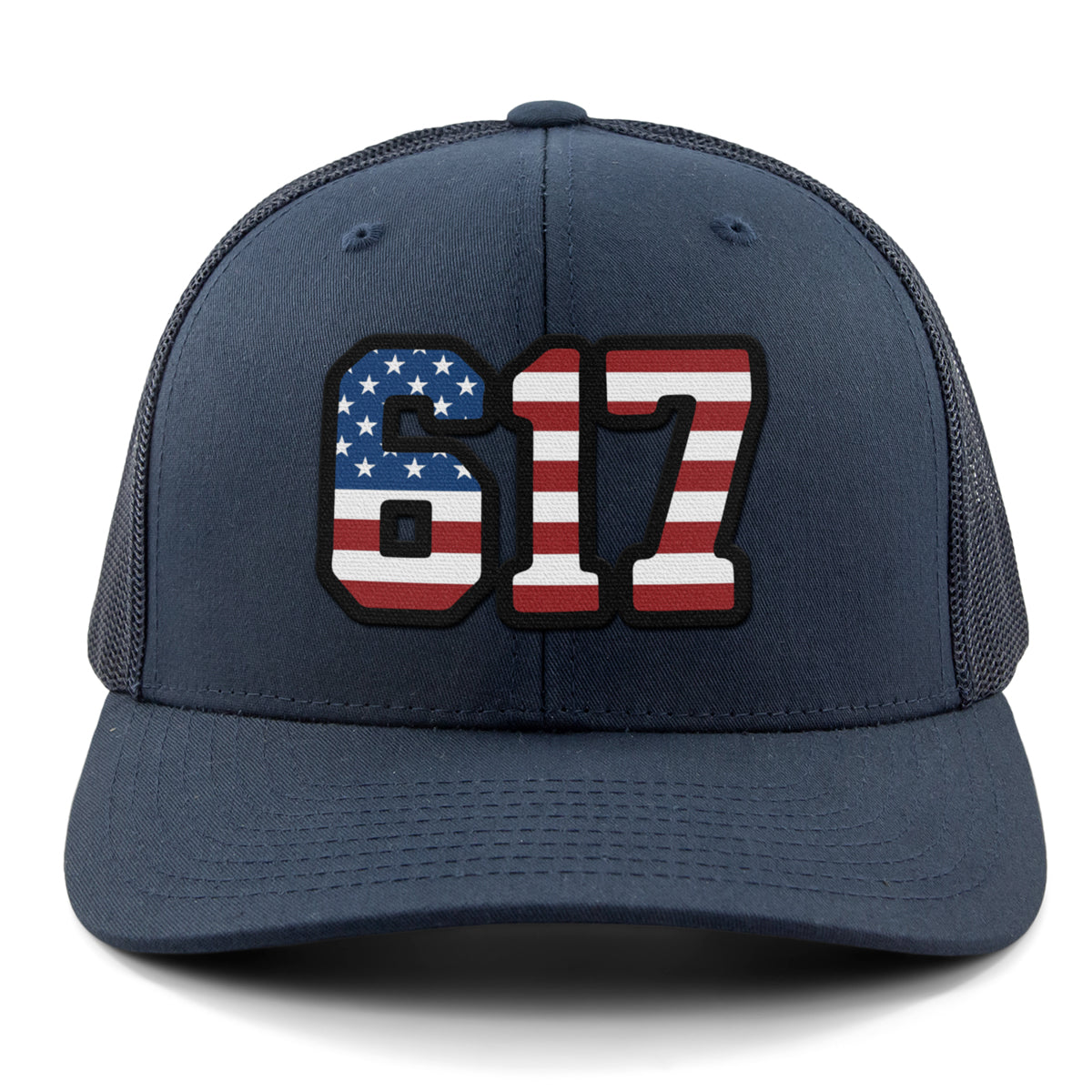 Boston 617 Stars & Stripes snapback trucker in alternate colorway — July 4th boston gift