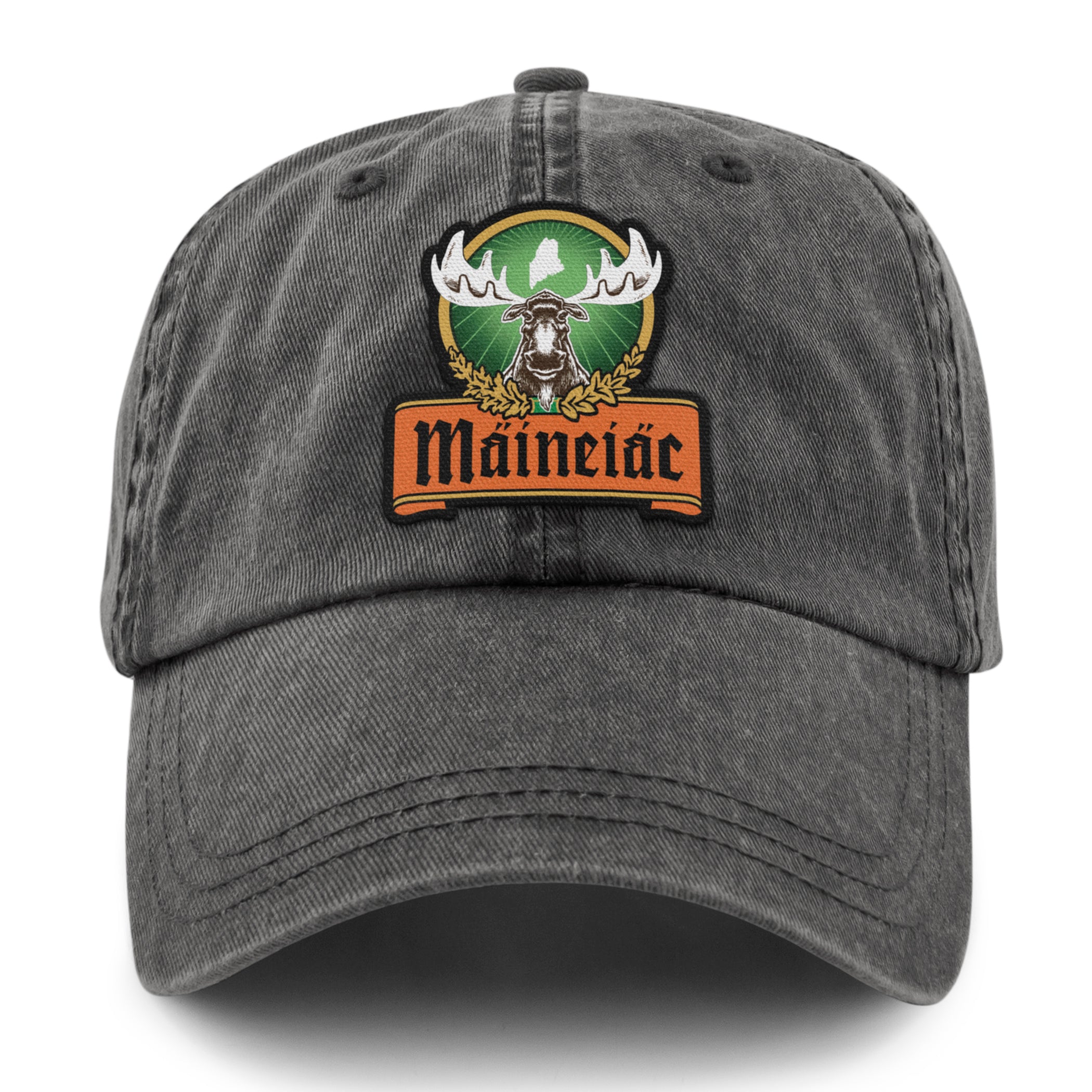 Maineiac Moose Washed Dad Hat - Chowdaheadz
