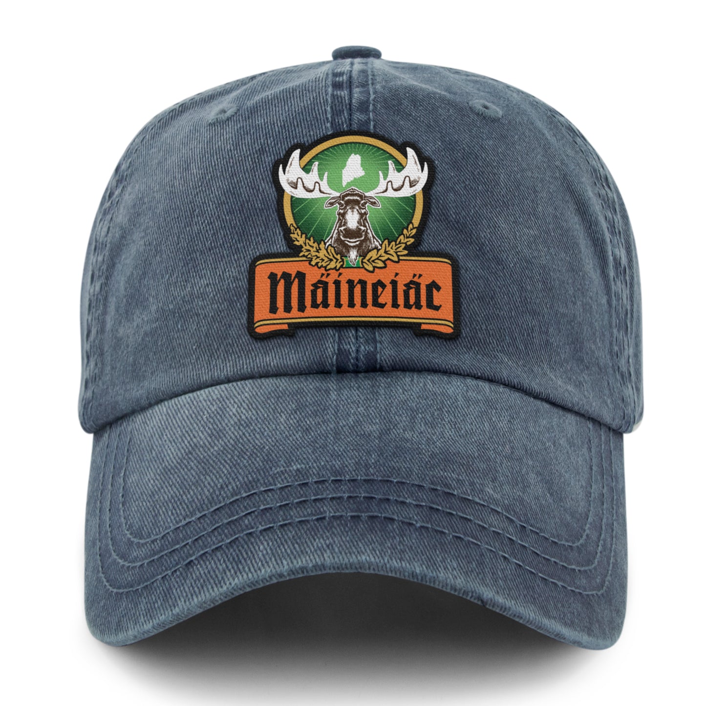 Maineiac Moose Washed Dad Hat - Chowdaheadz