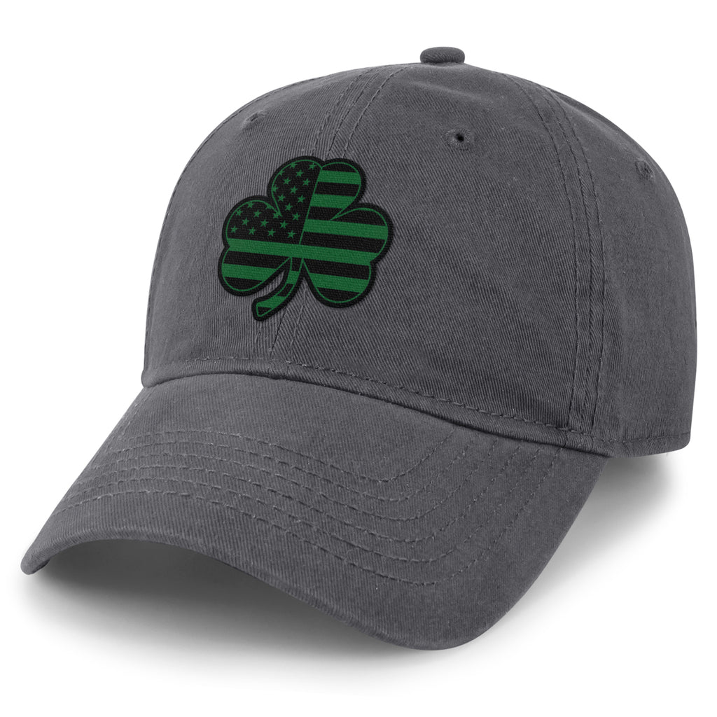 Shamrock Stars & Stripes Tonal Dad Hat — main product view in Charcoal