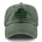 Shamrock Stars & Stripes Washed Dad Hat - Chowdaheadz