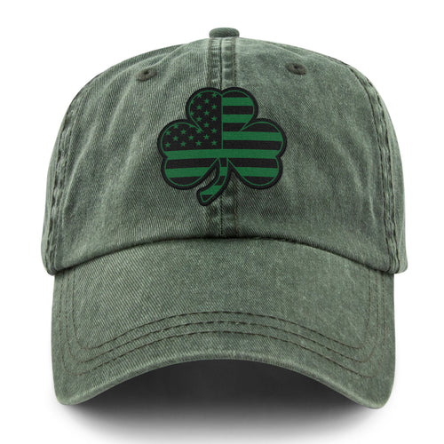Shamrock Stars & Stripes Washed Dad Hat - Chowdaheadz