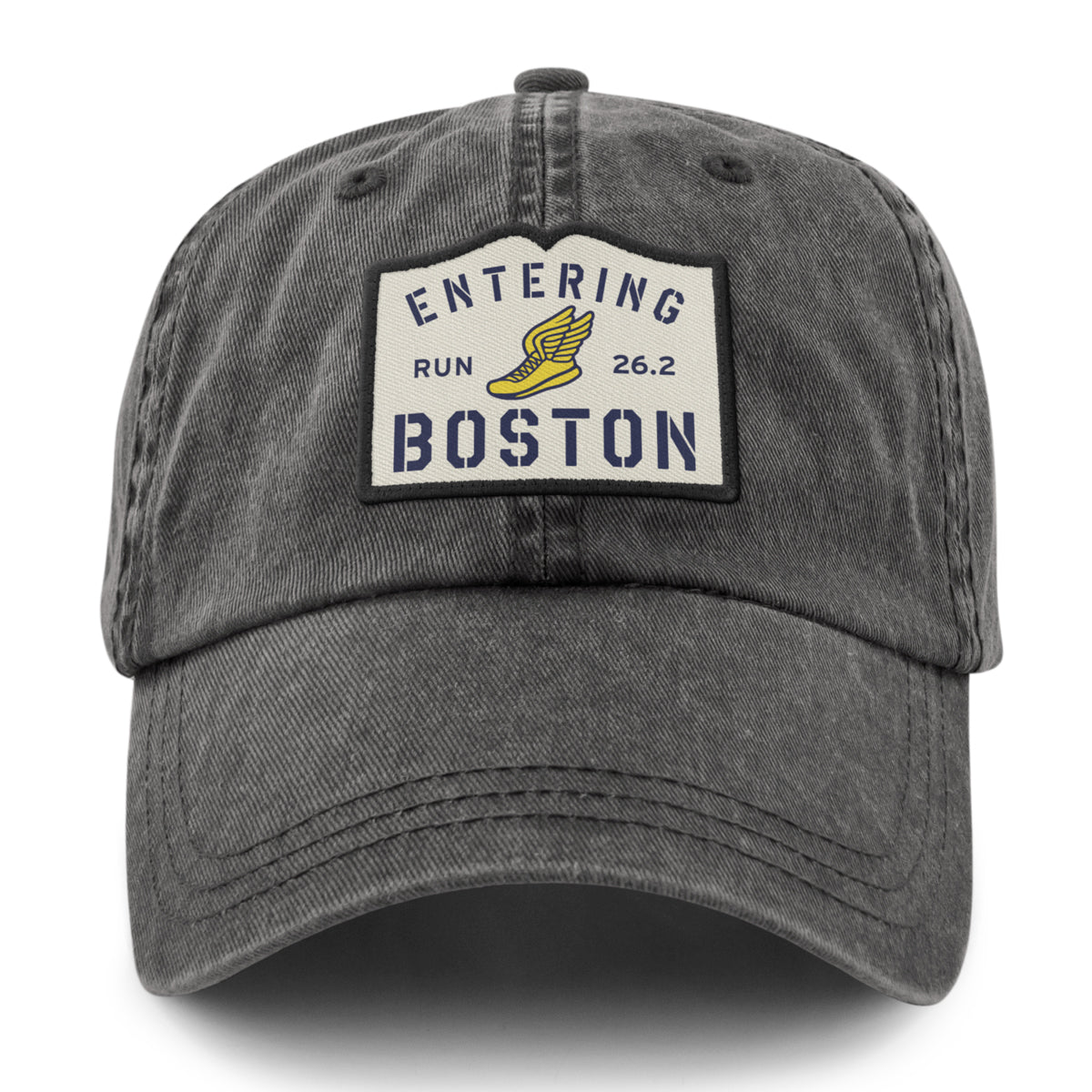 Entering Boston Run 26.2 Washed Dad Hat - Chowdaheadz