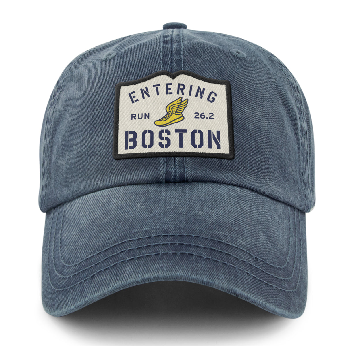 Entering Boston Run 26.2 Washed Dad Hat - Chowdaheadz
