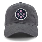MOM Heart Circle Patch Dad Hat - Chowdaheadz