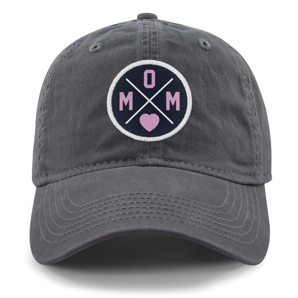 MOM Heart Circle Patch Dad Hat - Chowdaheadz