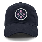 MOM Heart Circle Patch Dad Hat - Chowdaheadz