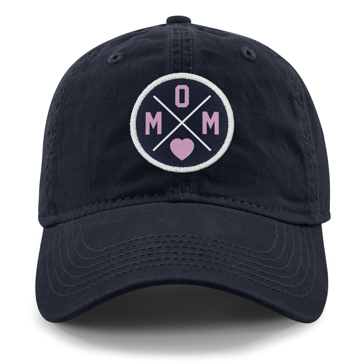 MOM Heart Circle Patch Dad Hat - Chowdaheadz