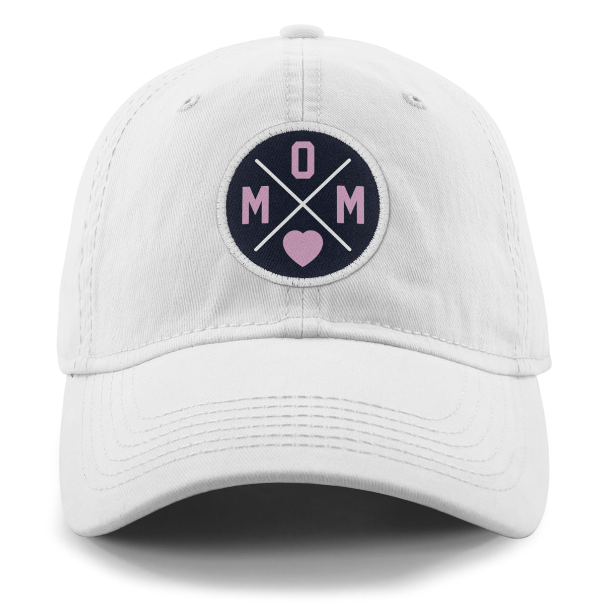 MOM Heart Circle Patch Dad Hat - Chowdaheadz