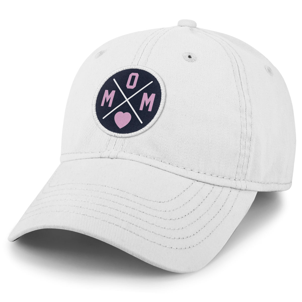 MOM Heart Circle Patch Dad Hat - Chowdaheadz
