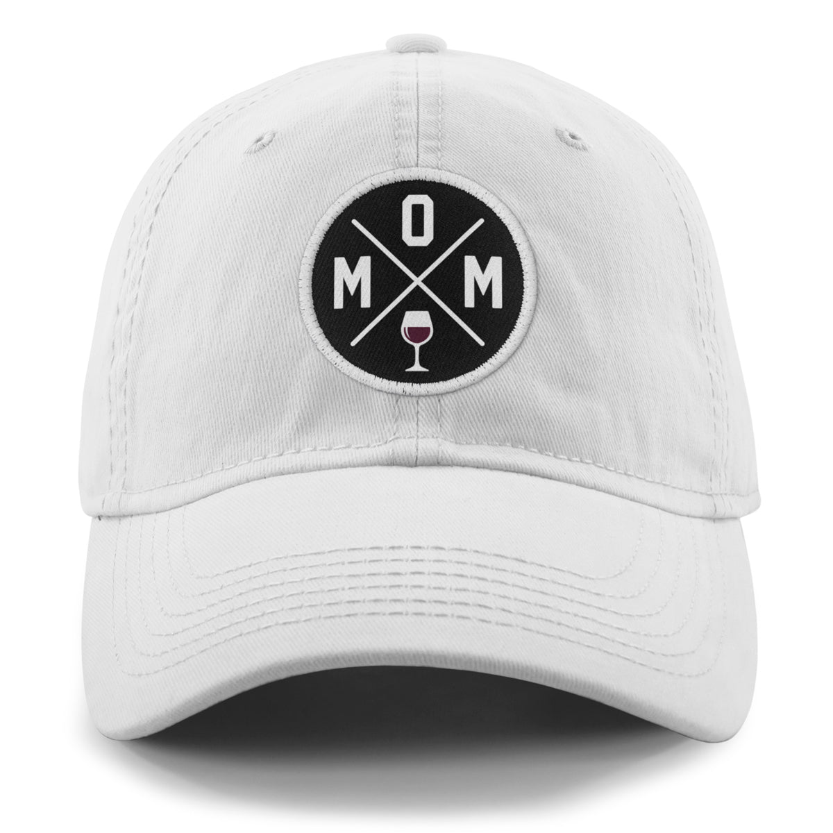 MOM Wine Circle Patch Dad Hat - Chowdaheadz