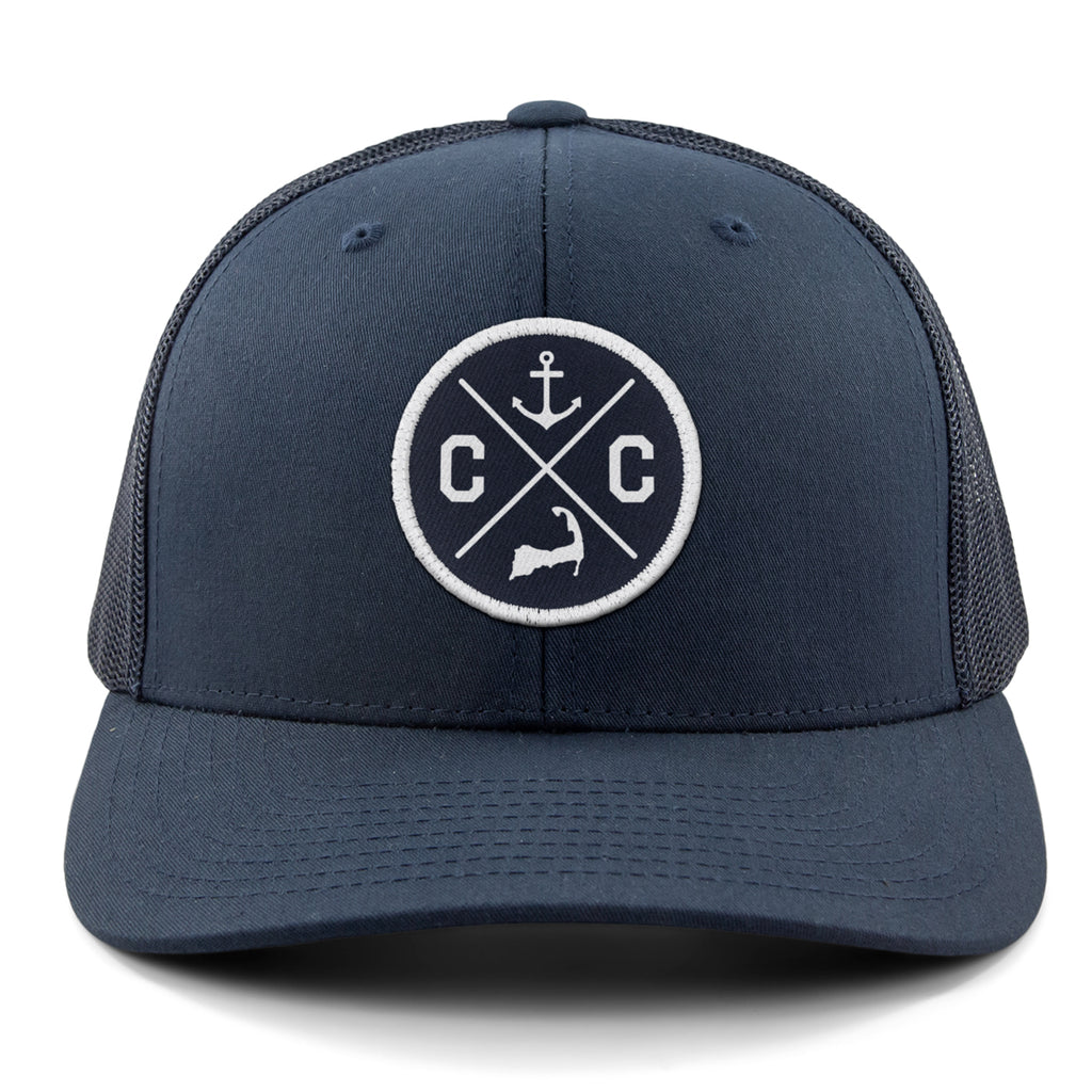 Cape Cod Circle Emblem Classic Snapback Trucker Hat - Chowdaheadz