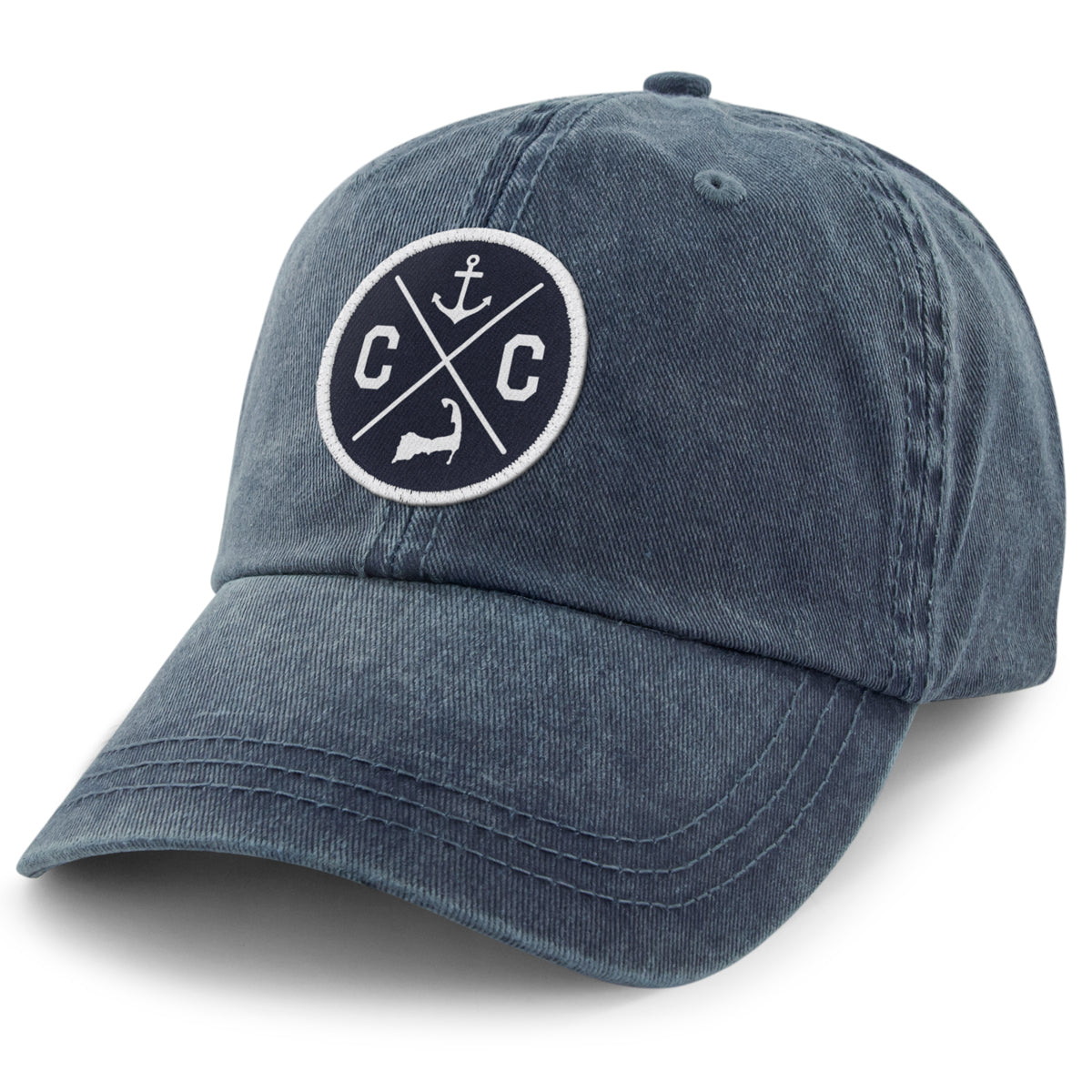 Cape Cod Circle Emblem Washed Dad Hat - Chowdaheadz