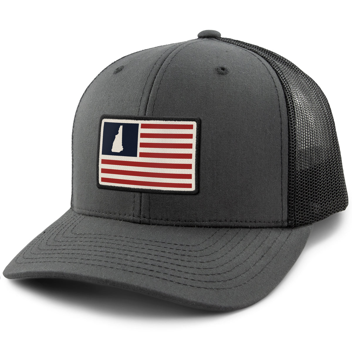 New Hampshire USA Flag Patch Classic Snapback Trucker Hat