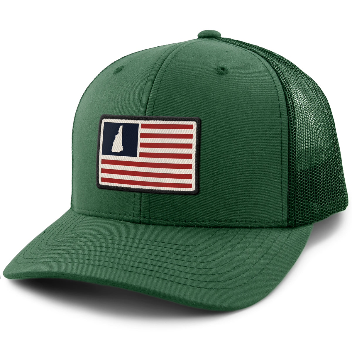 New Hampshire USA Flag Patch Classic Snapback Trucker Hat