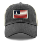 New Hampshire USA Flag Patch Relaxed Trucker Hat
