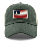 New Hampshire USA Flag Patch Relaxed Trucker Hat