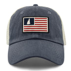New Hampshire USA Flag Patch Relaxed Trucker Hat