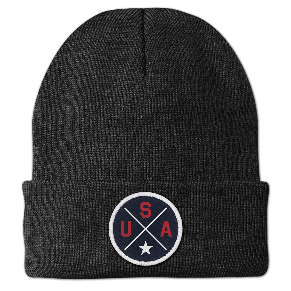 USA Circle Emblem Patch Cuff Knit - Chowdaheadz