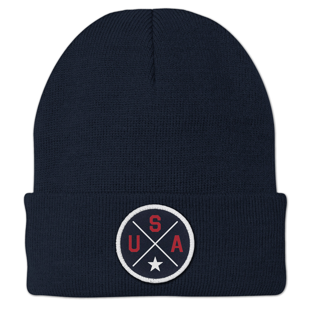 USA Circle Emblem Patch Cuff Knit - Chowdaheadz
