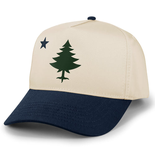 Vintage Maine Flag Printed Retro Snapback Hat - Chowdaheadz