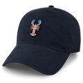 USA Lobster dad hat in navy — American flag lobster graphic on 6-panel cap