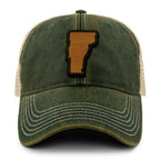 Vermont State Wood Grain Patch Dirty Water Trucker Hat