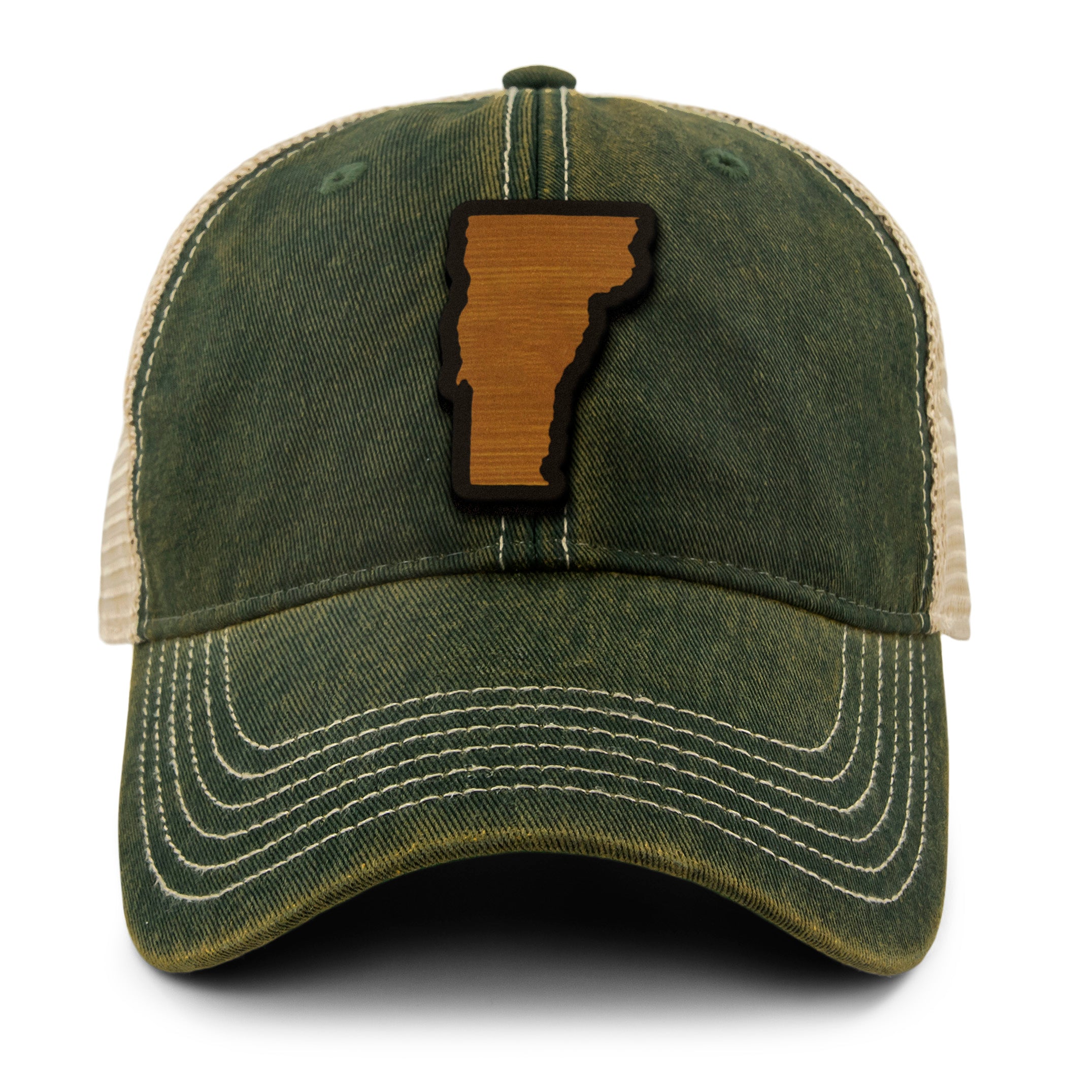 Vermont State Wood Grain Patch Dirty Water Trucker Hat