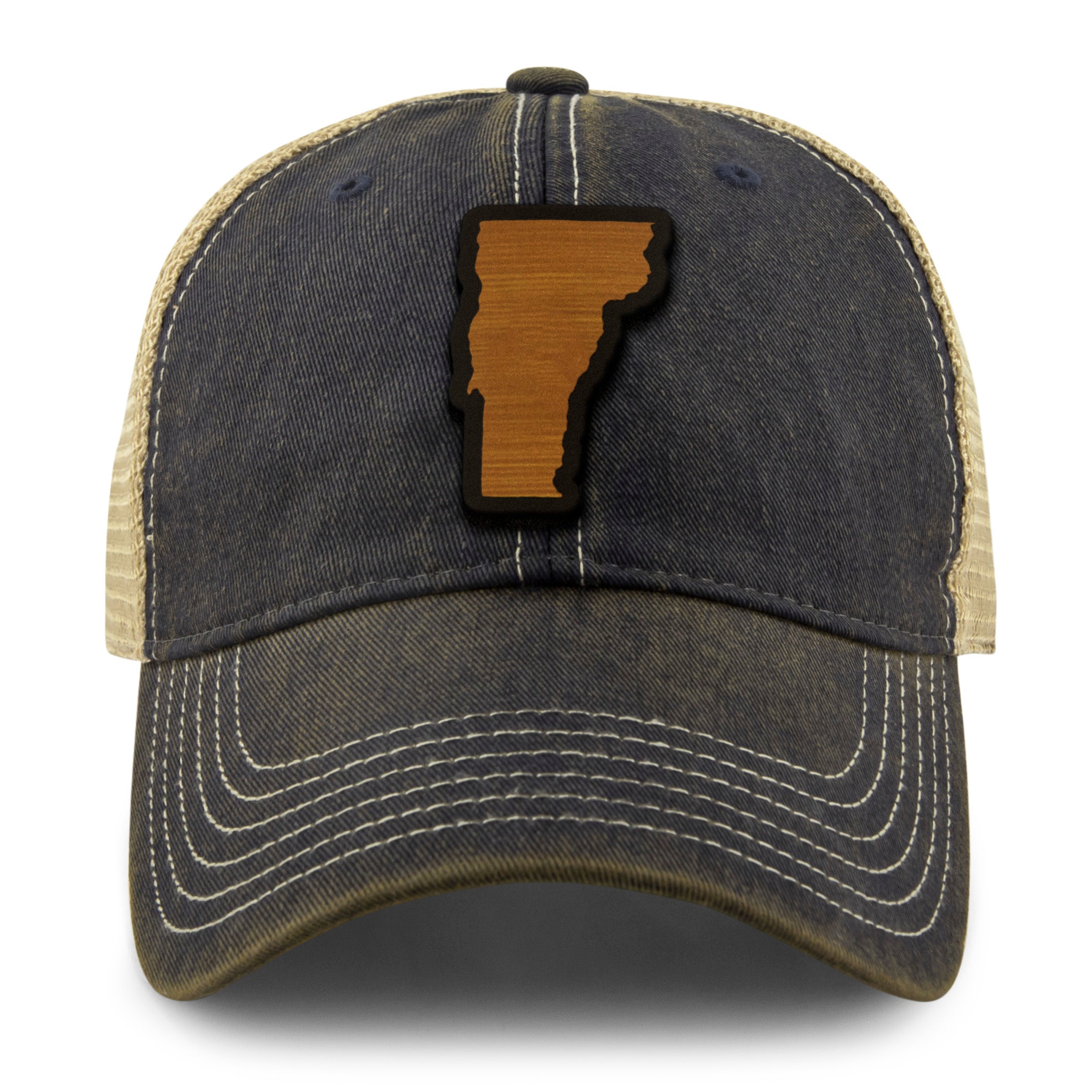 Vermont State Wood Grain Patch Dirty Water Trucker Hat