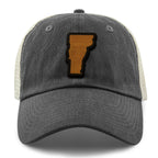 Vermont State Wood Grain Patch Relaxed Trucker Hat