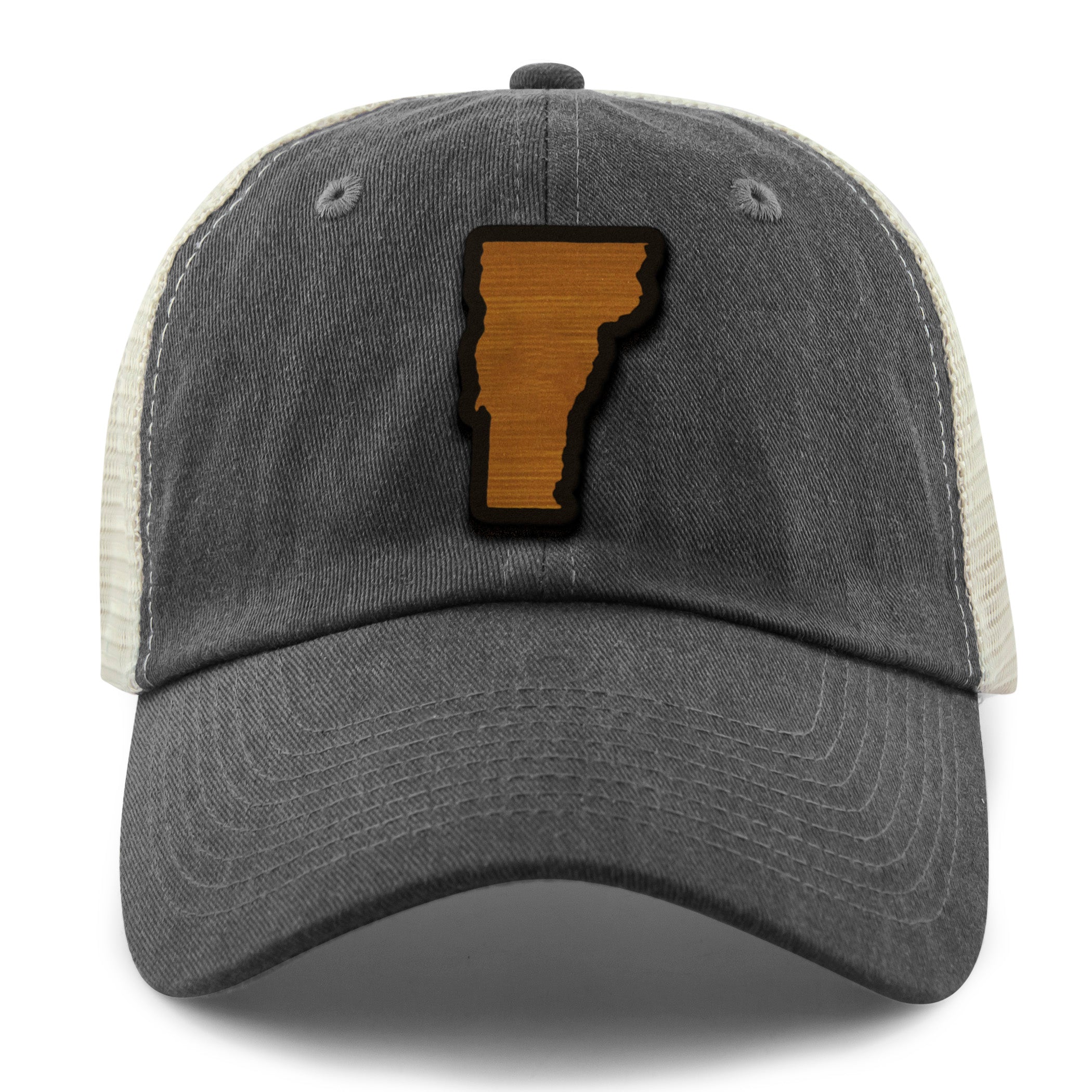 Vermont State Wood Grain Patch Relaxed Trucker Hat