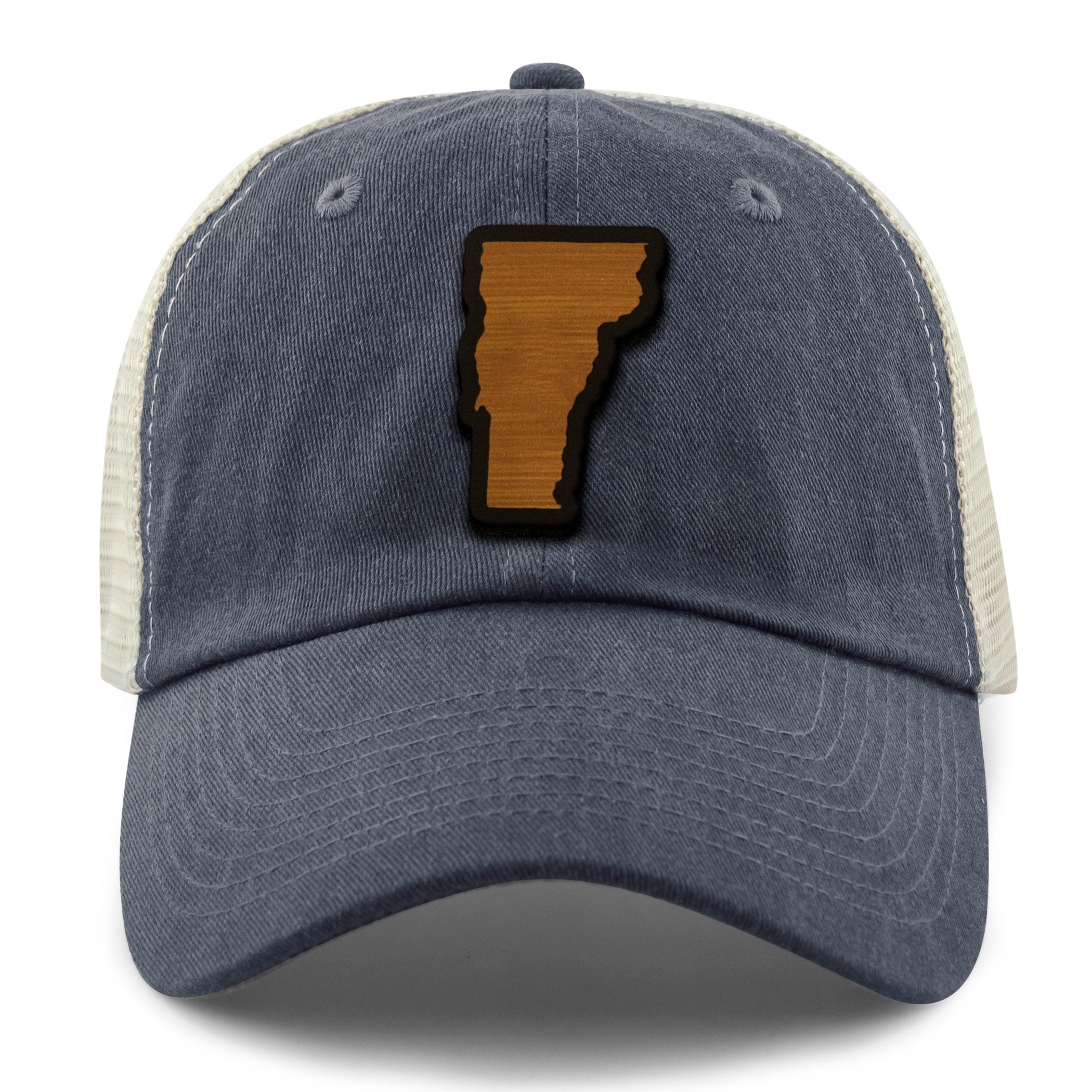 Vermont State Wood Grain Patch Relaxed Trucker Hat