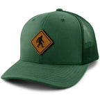 Bigfoot Crossing Sign Wood Grain Patch Classic Snapback Trucker Hat