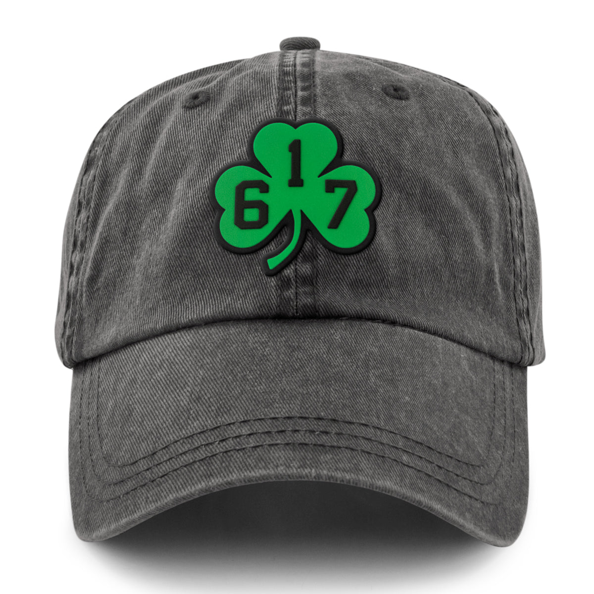 617 Shamrock PVC Patch Washed Dad Hat - Chowdaheadz