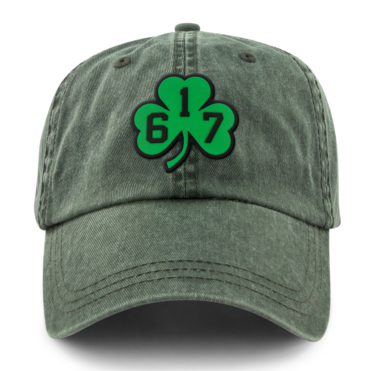 617 Shamrock PVC Patch Washed Dad Hat - Chowdaheadz