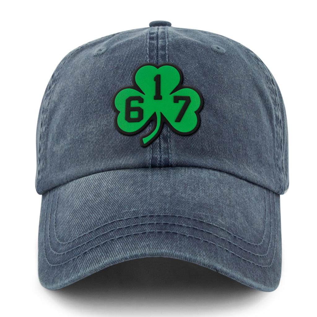 617 Shamrock PVC Patch Washed Dad Hat - Chowdaheadz