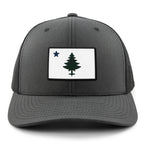 Retro Maine Flag PVC Classic Snapback Trucker Hat