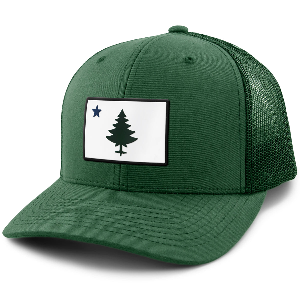 Retro Maine Flag PVC Classic Snapback Trucker Hat - Chowdaheadz