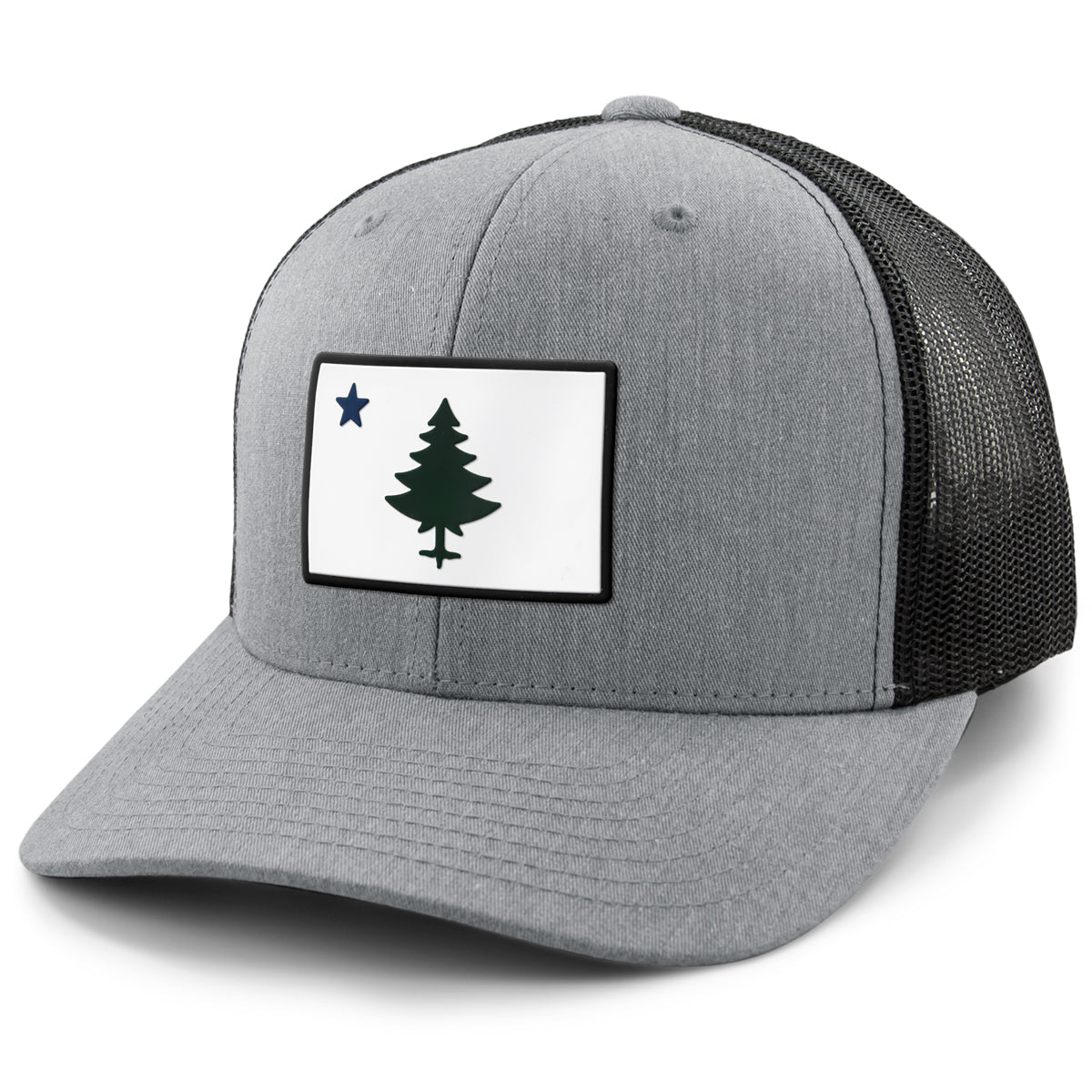 Retro Maine Flag PVC Classic Snapback Trucker Hat - Chowdaheadz