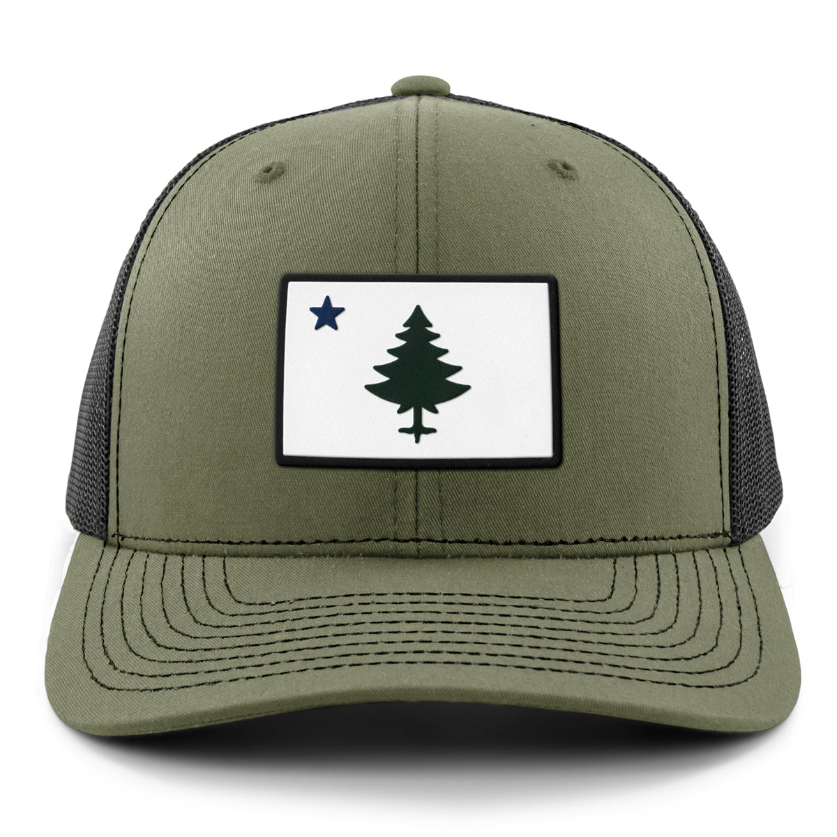 Retro Maine Flag PVC Classic Snapback Trucker Hat - Chowdaheadz