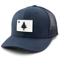 Retro Maine Flag PVC Classic Snapback Trucker Hat - Chowdaheadz