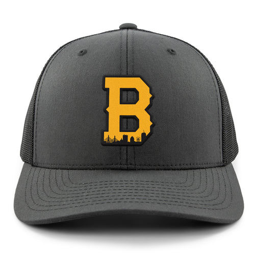 Boston B Skyline Black & Gold Classic Snapback Trucker Hat - Chowdaheadz