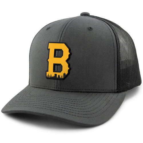 Boston B Skyline Black & Gold Classic Snapback Trucker Hat - Chowdaheadz