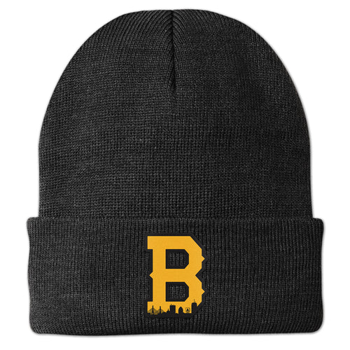 Boston B Skyline Black & Gold Cuff Knit - Chowdaheadz