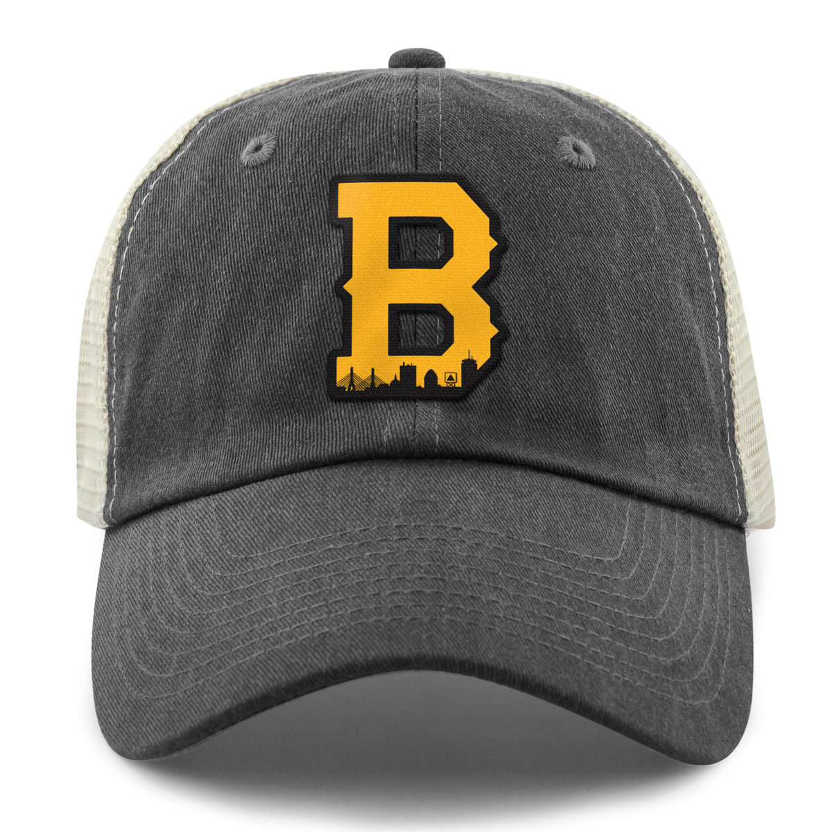 Boston B Skyline Black & Gold Relaxed Trucker Hat