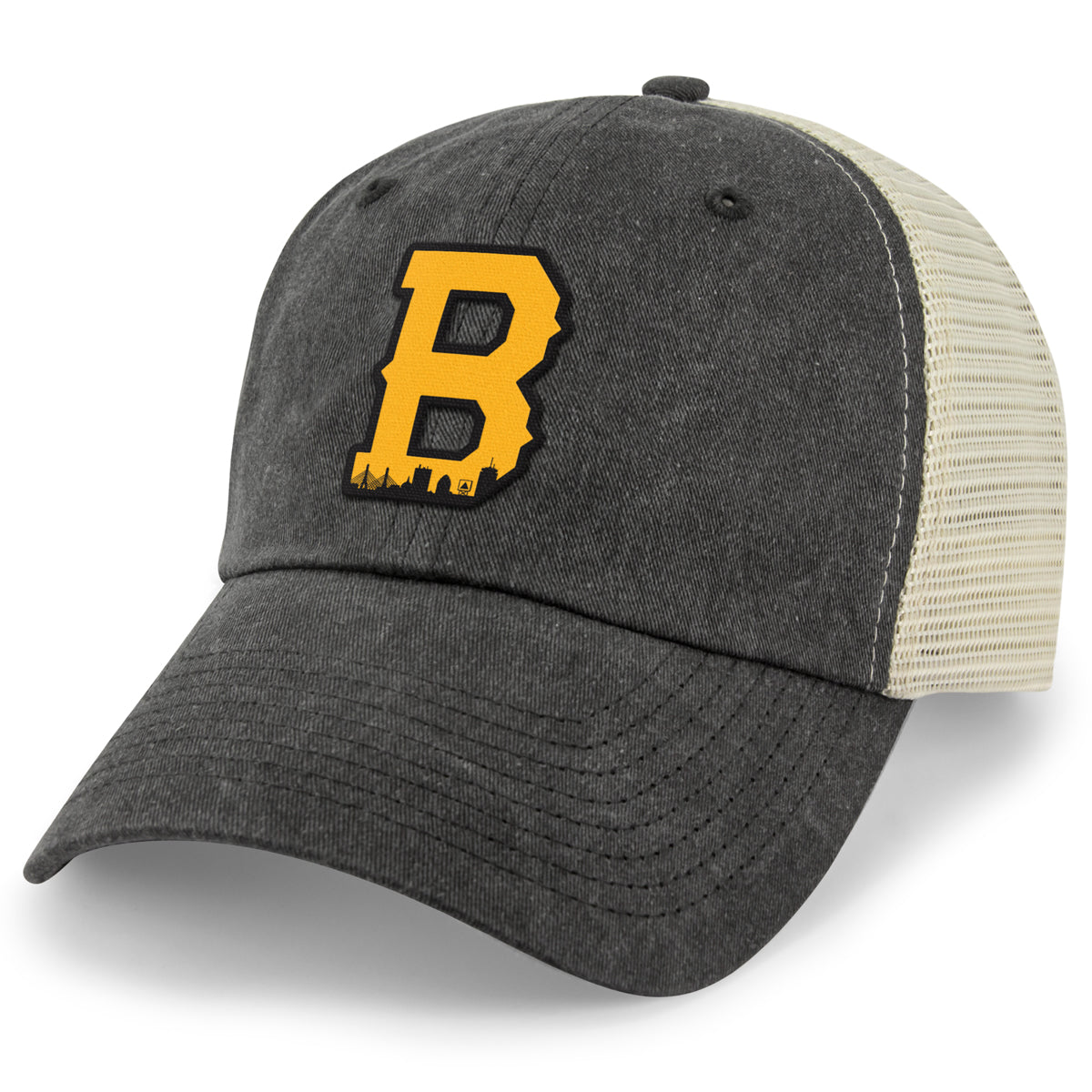 Boston B Skyline Black & Gold Relaxed Trucker Hat