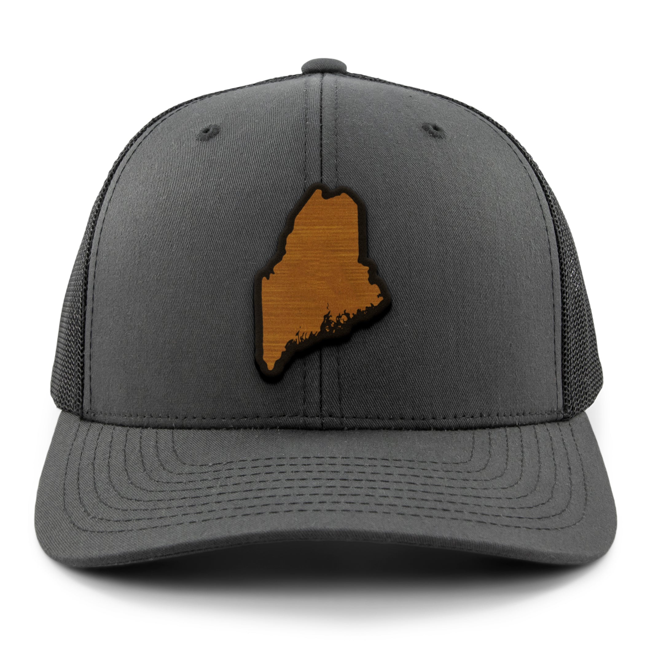 Maine State Wood Grain Patch Classic Snapback Trucker Hat