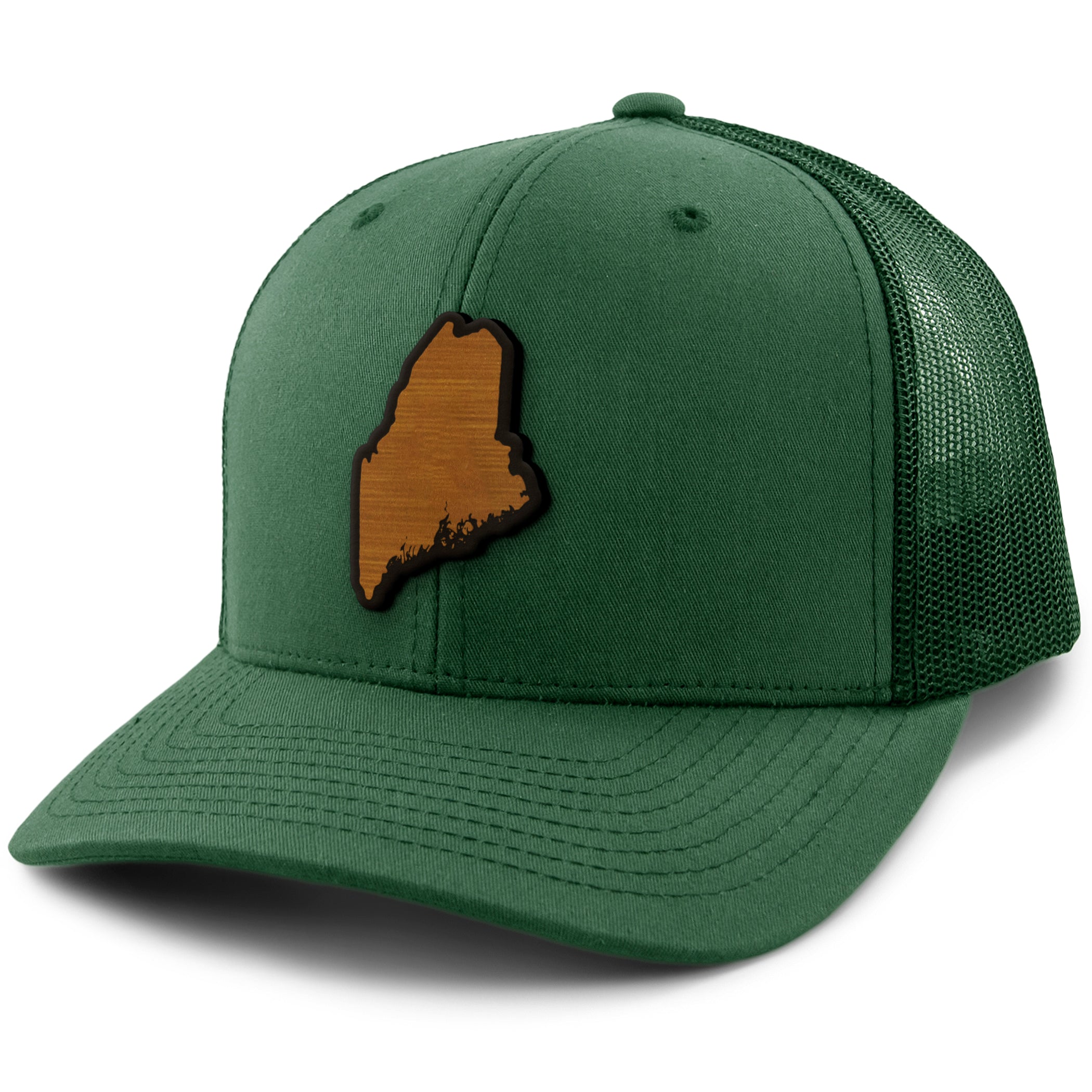 Maine State Wood Grain Patch Classic Snapback Trucker Hat