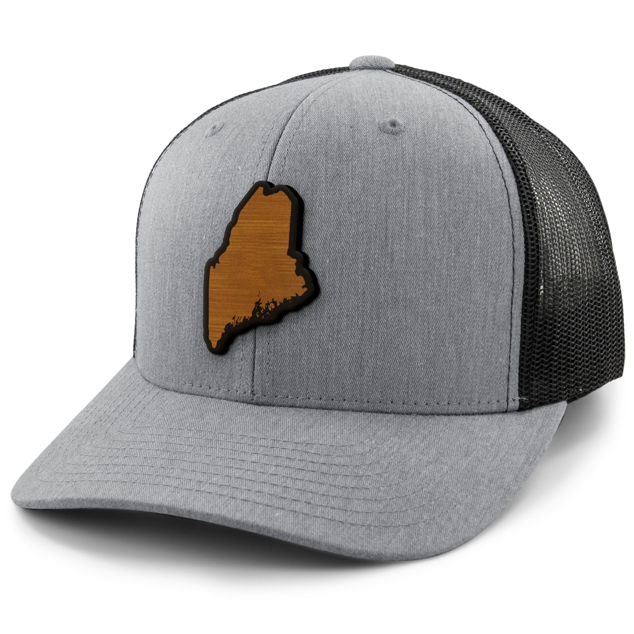 Maine State Wood Grain Patch Classic Snapback Trucker Hat